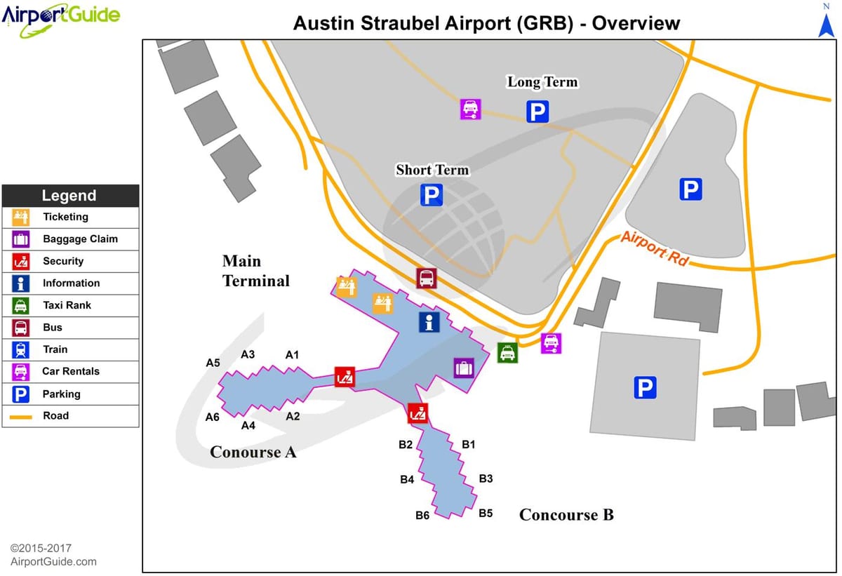 Austin აეროპორტის რუკა ტერმინალი