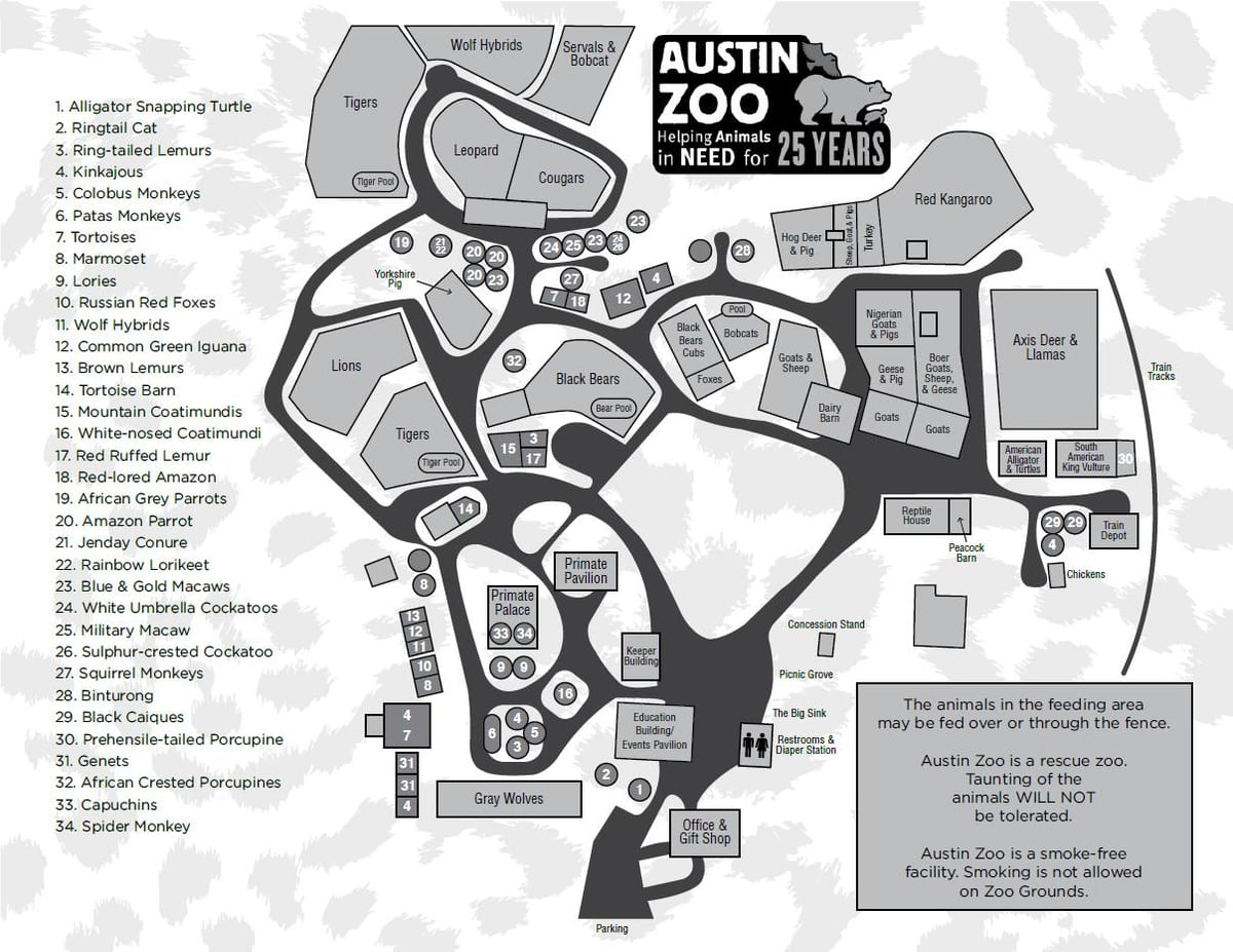 რუკა Austin zoo