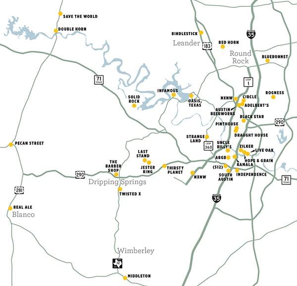 რუკა Austin ლუდსახარში