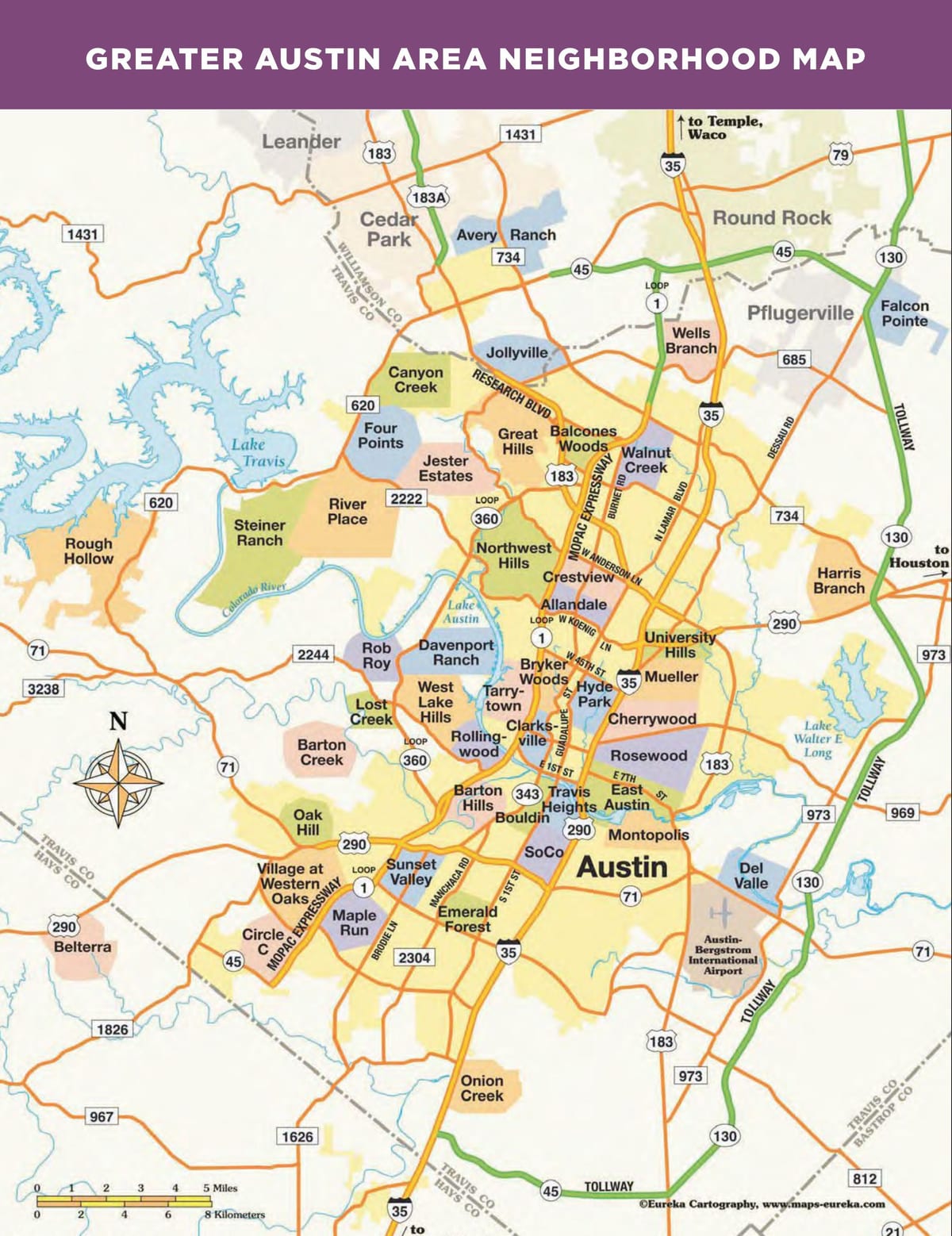 რუკა Austin ფართი