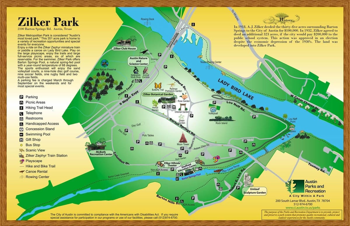 რუკა Zilker Austin